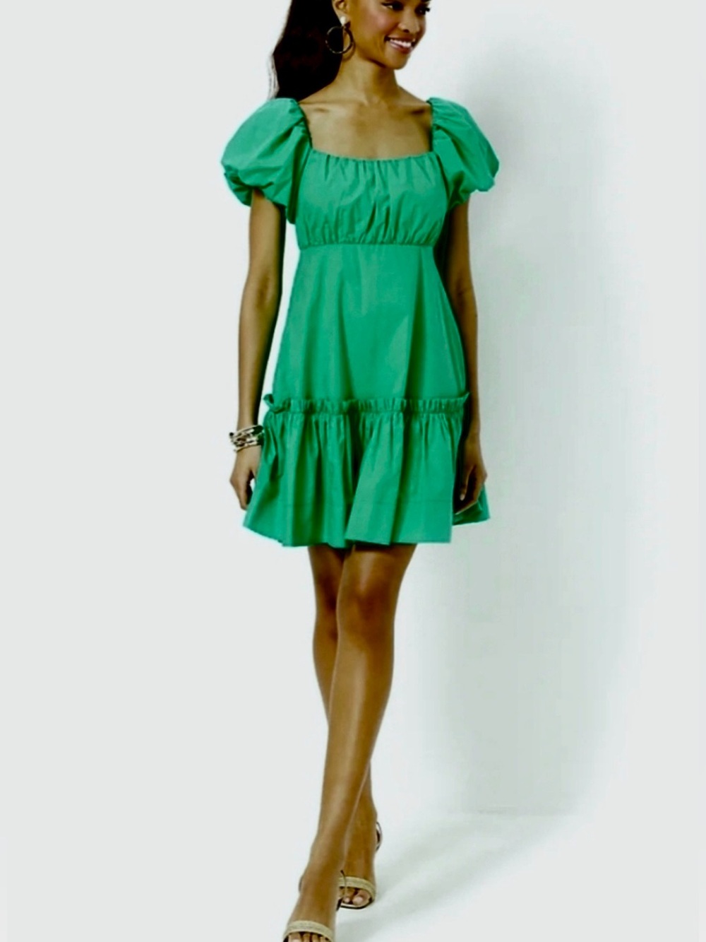 Lilly Pulitzer Nastia Short Sleeve 100% Cotton Dress, vibrant Spearmint green 2